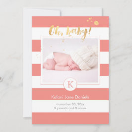 PixDezines誕生発表/DIYcolorのストライプ 案内状