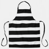 PixDezines調整可能な白黒のストライプ エプロン (正面)