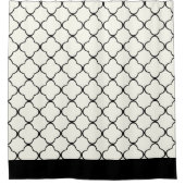 PixDezines調整可能クローバーDIYカラーブラック シャワーカーテン (正面)