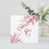 PixDezines赤の旋回/DIY背景 招待状 (スタンド正面)