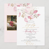 PixDezines赤面ガムユーカリプタス第1回聖餐会 招待状 (正面/裏面)