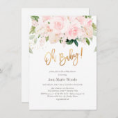 PixDezines赤面バラAnthuriumsベビーシャワー 招待状 (正面/裏面)