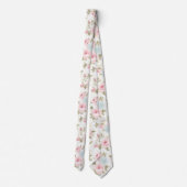 PixDezines赤面ピンクアイスブルーウォーターバラ ネクタイ (裏面)