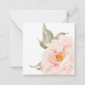 PixDezines赤面ピンクウォーターカラーガーデンバラ ノートカード (裏面)