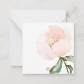 PixDezines赤面ピンクウォーターカラーペタル独身のバラ ノートカード (裏面)