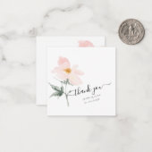 PixDezines赤面ピンクウォーターカラーペタル独身のバラ ノートカード (正面/裏面インサイチュ)