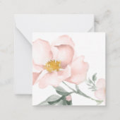 PixDezines赤面ピンクウォーターカラーペタル独身のバラ ノートカード (裏面)