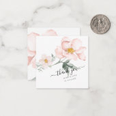 PixDezines赤面ピンクウォーターカラーペタル独身のバラ ノートカード (正面/裏面インサイチュ)