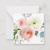 PixDezines赤面ピンクウォーター色Peoniesノートカード ノートカード (裏面)