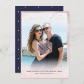 PixDezines赤面ピンクスクリモダンプト|DIY背景 セーブザデート (正面/裏面)