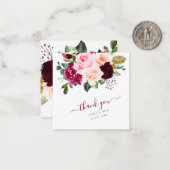 PixDezines赤面ピンクブルゴーニュ水カラーバラ ノートカード (正面/裏面インサイチュ)