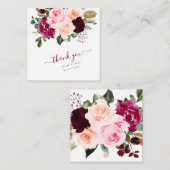 PixDezines赤面ピンクブルゴーニュ水カラーバラ ノートカード (正面/裏面)