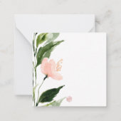 PixDezines赤面ピンク水彩の花 ノートカード (裏面)