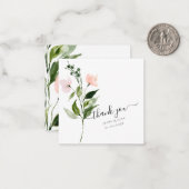 PixDezines赤面ピンク水彩の花 ノートカード (正面/裏面インサイチュ)