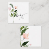 PixDezines赤面ピンク水彩の花 ノートカード (正面/裏面)