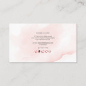 PixDezines赤面ピンク水彩ブラシストローク 名刺 (裏面)