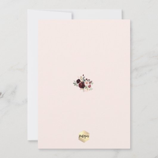 PixDezines赤面フラワーズウォータカラー《キリスト教》洗礼式や命名式 招待状 (裏面)