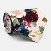 PixDezines赤面ブルガンディーネイビーフラーズDIYバックグランド ネクタイ (ロール)