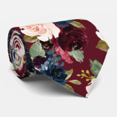 PixDezines赤面ブルガンディーネイビーフラーズDIYバックグランド ネクタイ (ロール)