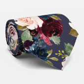 PixDezines赤面ブルガンディーネイビーフラーズDIYバックグランド ネクタイ (ロール)