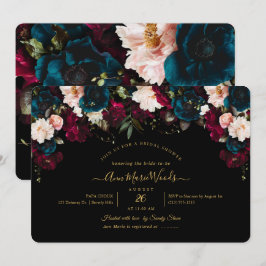 PixDezines赤面ブルゴーニュティール（緑がかった色）ブライダルシャワーInvite 招待状