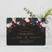 PixDezines赤面ブルゴーニュティール(緑がかった色)ブライダルシャワーInvite 招待状 (スタンド正面)