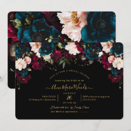 PixDezines赤面ブルゴーニュティール（緑がかった色）ブライダルシャワーInvite 招待状