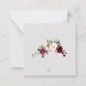 PixDezines赤面ブルゴーニュ水彩の花 ノートカード (裏面)