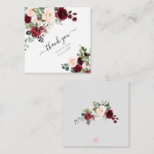 PixDezines赤面ブルゴーニュ水彩の花 ノートカード (正面/裏面)