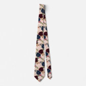 PixDezines赤面ブルゴーニュ海軍H2花 ネクタイ (正面)
