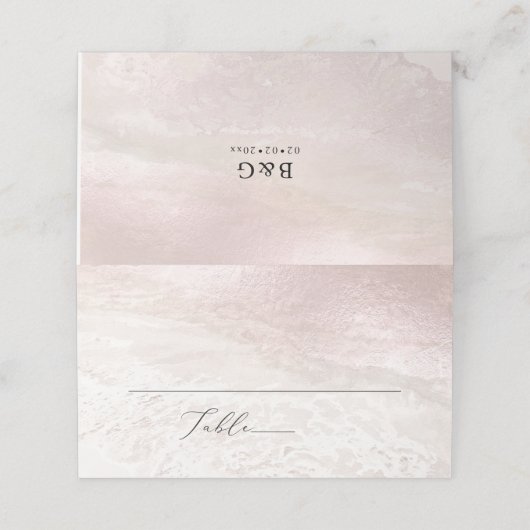 PixDezines赤面沿岸海岸線ビーチ プレイスカード (外部開封)