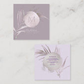 PixDezines赤面+モーブピンクパーム スクエア名刺 (正面/裏面)