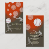 PixDezines野球コーチ/ディの背景色！ 名刺 (正面/裏面)