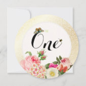 PixDezines金ゴールドのスペフェイクック/テーブル番号 招待状 (裏面)