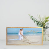 PixDezines金ゴールドス感謝していクリップ/Love/結婚s写真 サンキューカード (スタンド正面)