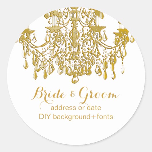 PixDezines金ゴールドトーンクリスタルシャンデリア ラウンドシール (正面)