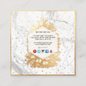 PixDezines金ゴールドピネコーン+大理石 スクエア名刺 (裏面)