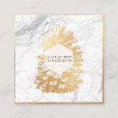 PixDezines金ゴールドピネコーン+大理石 スクエア名刺 (正面)