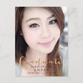 PixDezines金ゴールドフェイクおもしろいフォント/大学院写真 案内ポストカード (正面)