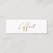 PixDezines金ゴールドフェイクコーヒー日付カード スキニー名刺 (正面)