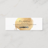 PixDezines金ゴールドフェイクコーヒー日付カード スキニー名刺 (裏面)