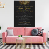 PixDezines金ゴールドフェイクシャンデリア結婚式プログラム キャンバスプリント (インサイチュ (リビング))