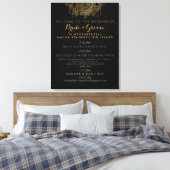 PixDezines金ゴールドフェイクシャンデリア結婚式プログラム キャンバスプリント (インサイチュ (寝室))