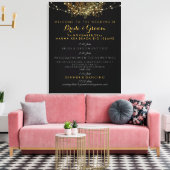 PixDezines金ゴールドフェイクシャンデリア結婚式プログラム キャンバスプリント (インサイチュ (リビング))