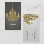 PixDezines金ゴールドフェイクシャンデリア/DIYカラー 名刺 (正面/裏面)
