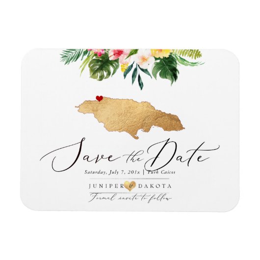 PixDezines金ゴールドフェイクジャマイカマップ磁石 マグネット (横)