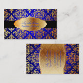 PixDezines金ゴールドフェイクジョセフィーヌダマスク/DIYカラー 名刺 (正面/裏面)