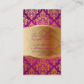 PixDezines金ゴールドフェイクジョセフィーヌダマスク/DIYカラー 名刺 (裏面)