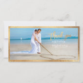 PixDezines金ゴールドフェイクスキャロプフレーム感謝してい/ユーザ サンキューカード (正面)