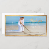 PixDezines金ゴールドフェイクスキャロプフレーム感謝してい/ユーザ サンキューカード (正面/裏面)